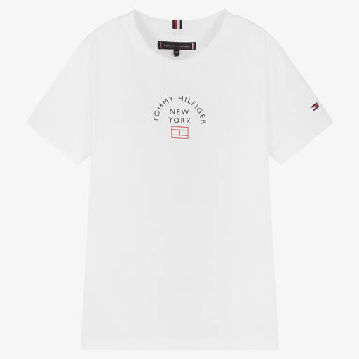 Tommy Hilfiger-Teen Boys White T-Shirt | Childrensalon Outlet