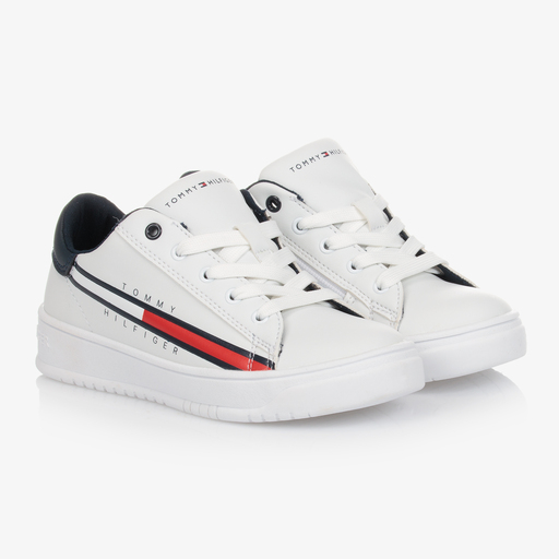 Tommy Hilfiger-Teen Boys White Trainers | Childrensalon Outlet
