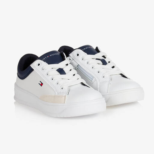 Tommy Hilfiger-Teen Boys White Trainers | Childrensalon Outlet