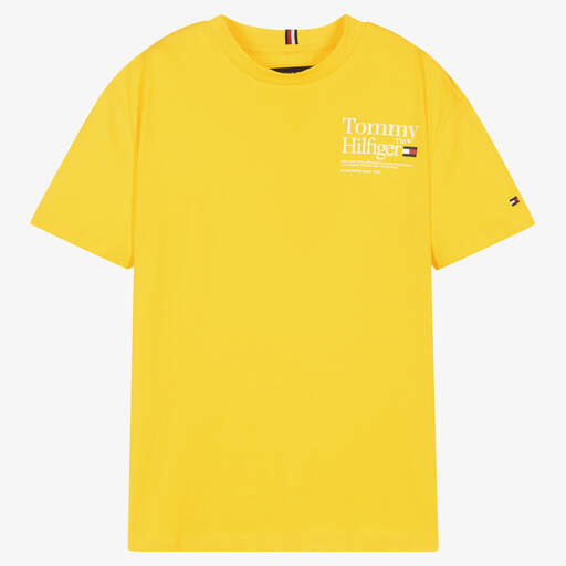 Tommy Hilfiger-Gelbes Teen Baumwoll-T-Shirt | Childrensalon Outlet