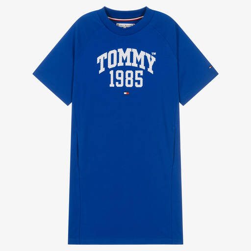Tommy Hilfiger-Blaues Teen Baumwolljersey-Kleid | Childrensalon Outlet