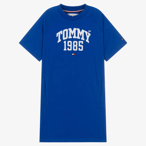 Tommy Hilfiger-فستان تينز بناتي قطن لون أزرق | Childrensalon Outlet