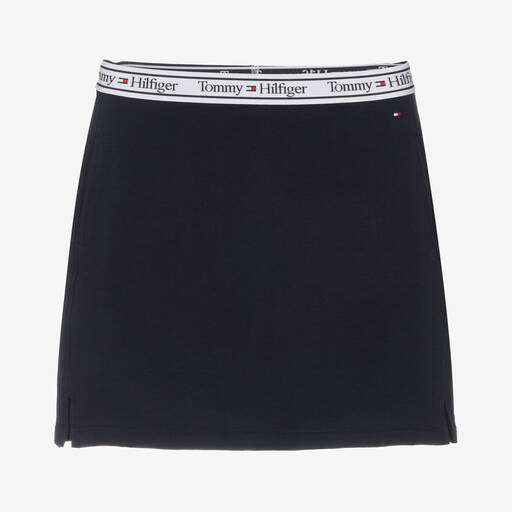 Tommy Hilfiger-Teen Girls Blue Cotton Logo Skirt | Childrensalon Outlet