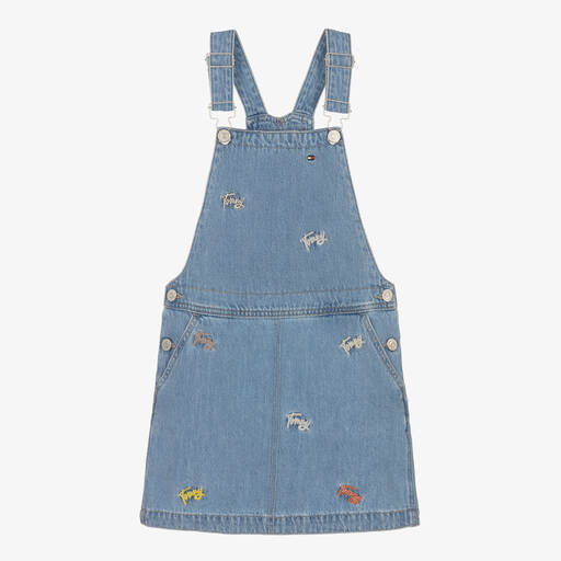 Tommy Hilfiger-Teen Girls Blue Denim Dungaree Dress | Childrensalon Outlet