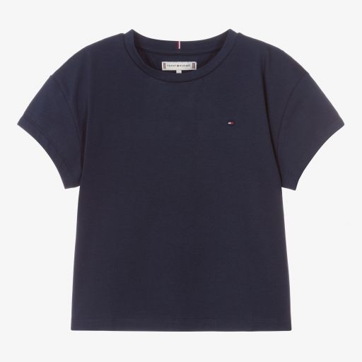 Tommy Hilfiger-Teen Girls Blue Logo T-Shirt | Childrensalon Outlet