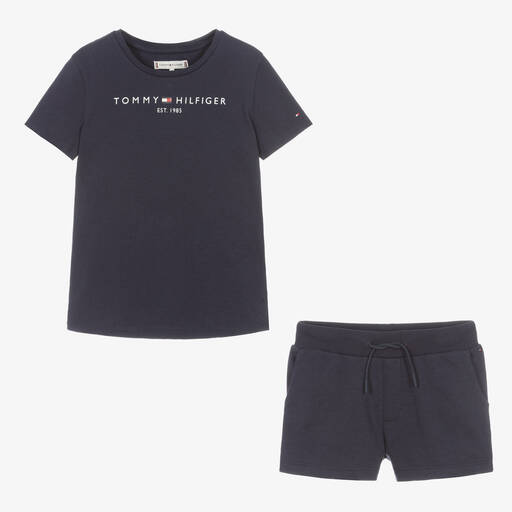 Tommy Hilfiger-Teen Girls Blue Shorts Set | Childrensalon Outlet