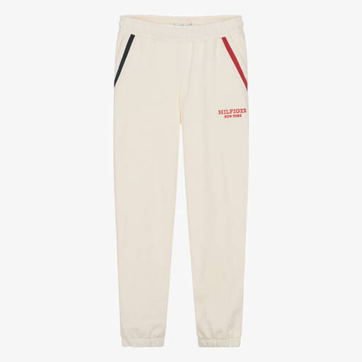 Tommy Hilfiger-Кремовые хлопковые джоггеры для подростков | Childrensalon Outlet