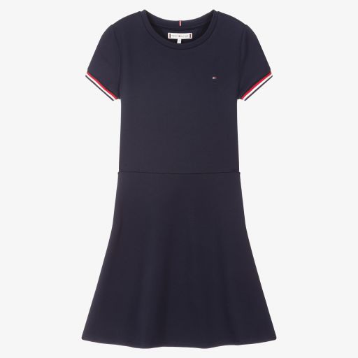 Tommy Hilfiger-فستان تينز فيسكوز جيرسي لون كحلي | Childrensalon Outlet