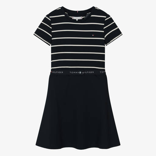 Tommy Hilfiger-فستان سكاتر جيرسي لون كحلي للمراهقات | Childrensalon Outlet