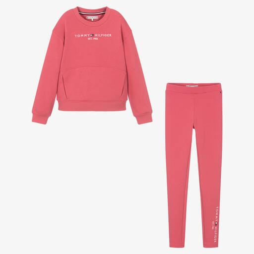 Tommy Hilfiger-Teen Girls Pink Cotton Leggings Set | Childrensalon Outlet