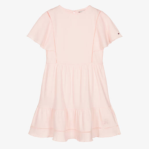 Tommy Hilfiger-Teen Girls Pink Cotton Logo Dress | Childrensalon Outlet