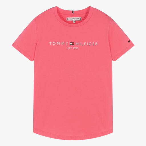 Tommy Hilfiger-Teen Girls Pink Cotton T-Shirt | Childrensalon Outlet