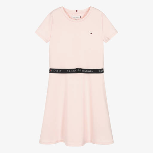 Tommy Hilfiger-Teen Girls Pink Jersey Belted Dress | Childrensalon Outlet