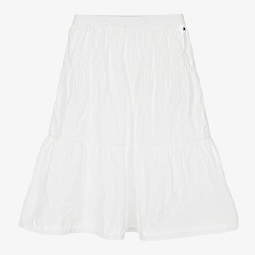 Tommy Hilfiger-Teen Girls White Broderie Anglaise Skirt | Childrensalon Outlet