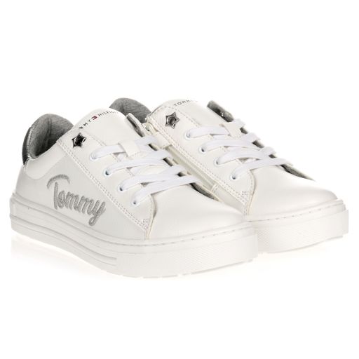 Tommy Hilfiger-Teen Girls White Trainers | Childrensalon Outlet