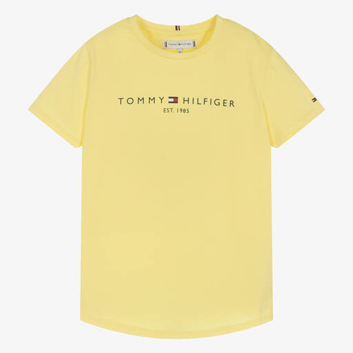 Tommy Hilfiger-Teen Girls Yellow Cotton T-Shirt | Childrensalon Outlet