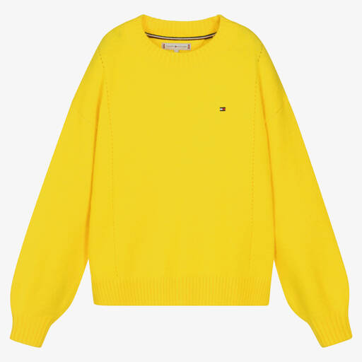 Tommy Hilfiger-Желтый свитер с флагом для девочек-подростков | Childrensalon Outlet