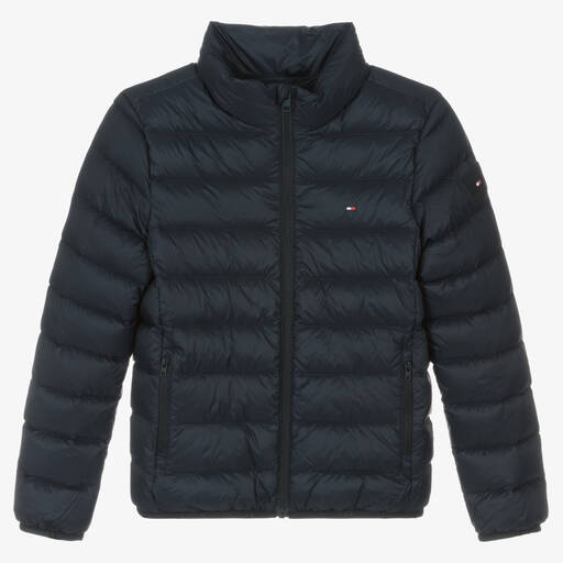 Tommy Hilfiger-Teen Navy Blue Down Puffer Jacket | Childrensalon Outlet