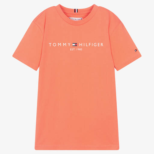 Tommy Hilfiger-Оранжевая хлопковая футболка для подростков | Childrensalon Outlet