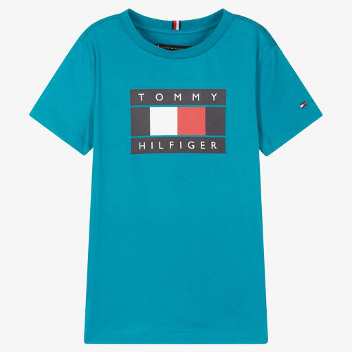 Tommy Hilfiger-Teen Turquoise Blue T-Shirt | Childrensalon Outlet
