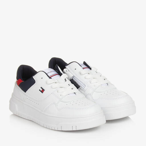 Tommy Hilfiger-Белые кроссовки из искусственной кожи с флагом | Childrensalon Outlet