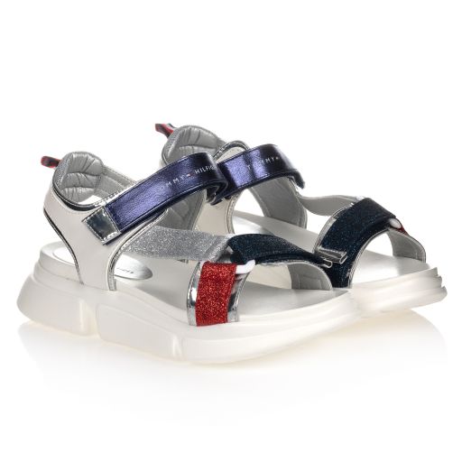 Tommy Hilfiger-Teen White Logo Sandals | Childrensalon Outlet
