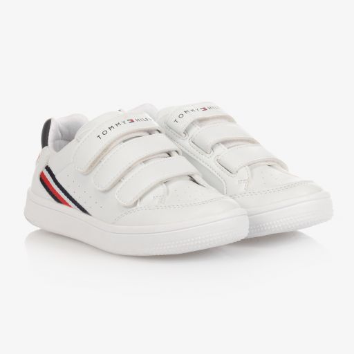 Tommy Hilfiger-Weiße Teen Sneakers mit Klettverschluss | Childrensalon Outlet