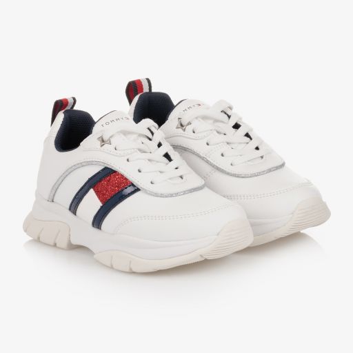 Tommy Hilfiger-Белые кроссовки с блестками для девочек | Childrensalon Outlet