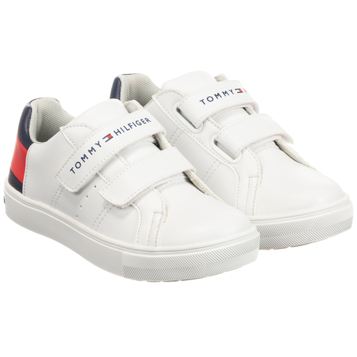 Tommy Hilfiger-White Logo Trainers | Childrensalon Outlet