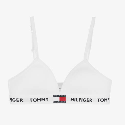Tommy Hilfiger-Gepolsterter Triangel-BH in Weiß | Childrensalon Outlet