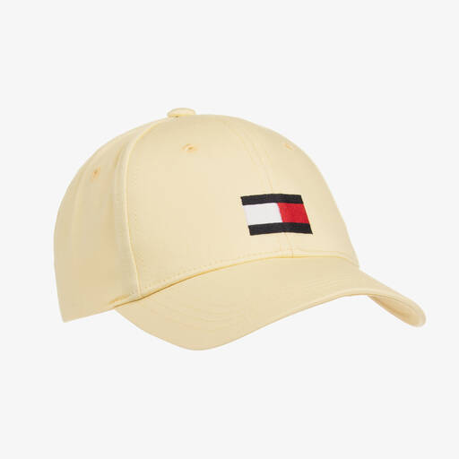 Tommy Hilfiger-Gelbes Baumwollcap mit Flagge | Childrensalon Outlet