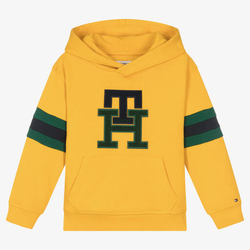 Tommy Hilfiger-Yellow & Green Monogram Logo Hoodie | Childrensalon Outlet