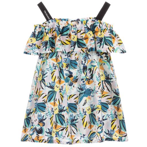 Trussardi-Floral Print Cotton Dress | Childrensalon Outlet