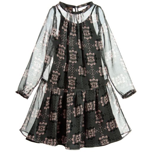 Trussardi-Girls Floral Chiffon Dress | Childrensalon Outlet