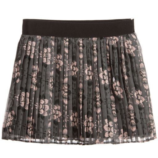 Trussardi-Girls Green Pleated Skirt  | Childrensalon Outlet