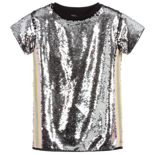 Trussardi-فستان ترتر لون فضّي | Childrensalon Outlet