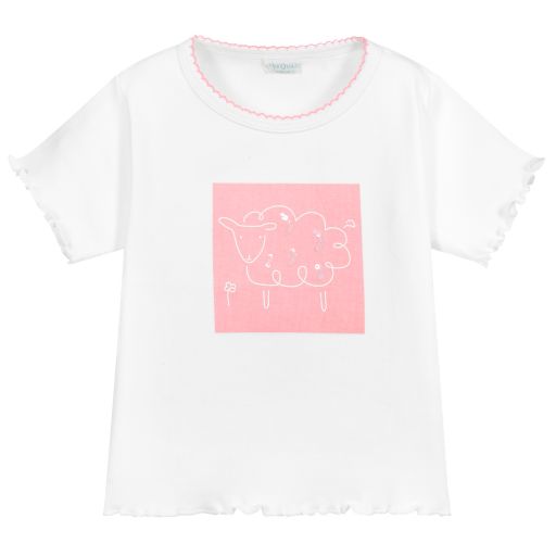 Turquaz-White & Pink Sheep T-Shirt | Childrensalon Outlet