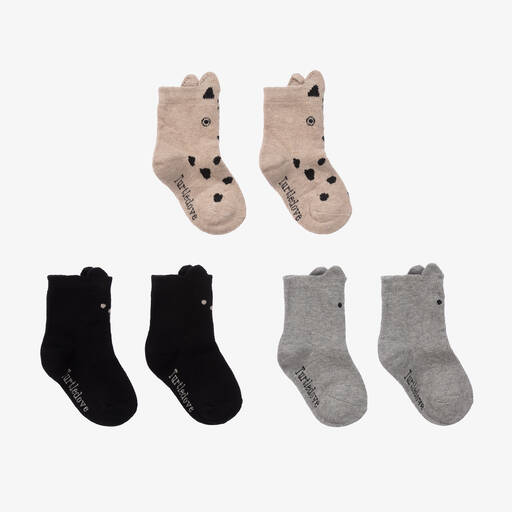 Turtledove London-Animal Cotton Socks (3 Pack) | Childrensalon Outlet