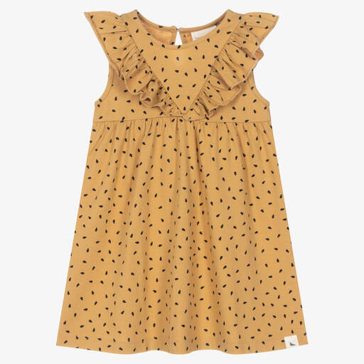 Turtledove London-Baby Girls Yellow Organic Cotton Dress | Childrensalon Outlet