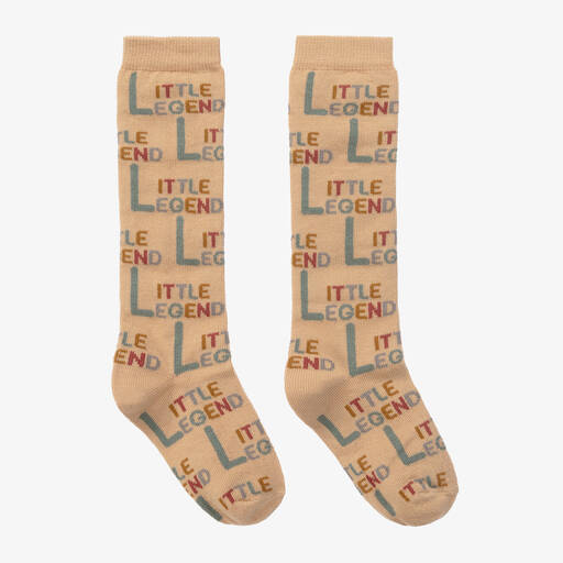 Turtledove London-Beige Cotton Knitted Socks | Childrensalon Outlet