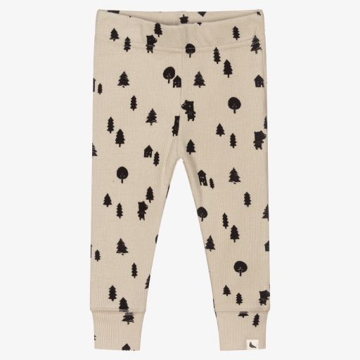 Turtledove London-Beige Cotton Leggings | Childrensalon Outlet