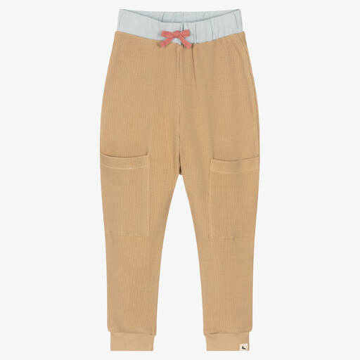 Turtledove London-Beige Organic Cotton Joggers | Childrensalon Outlet