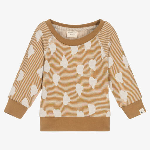 Turtledove London-Beige Organic Cotton Sweatshirt | Childrensalon Outlet