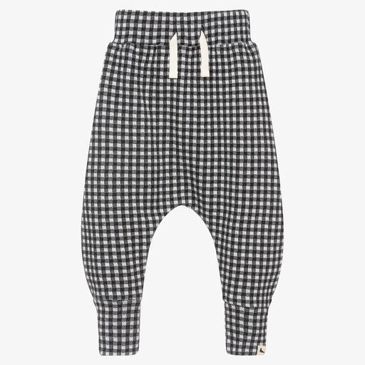 Turtledove London-Black Gingham Cotton Joggers | Childrensalon Outlet