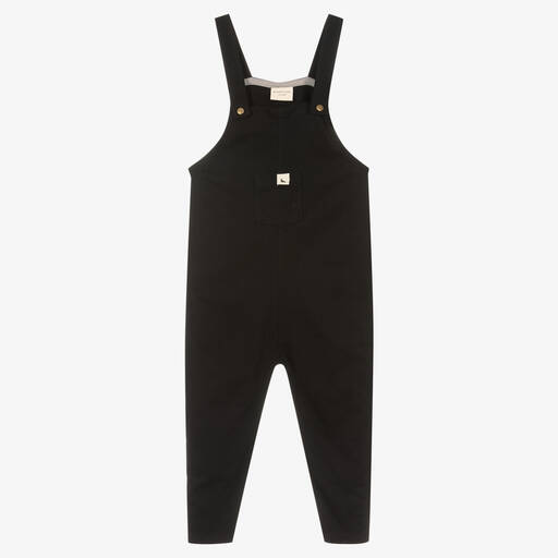 Turtledove London-Black Organic Cotton Dungarees | Childrensalon Outlet