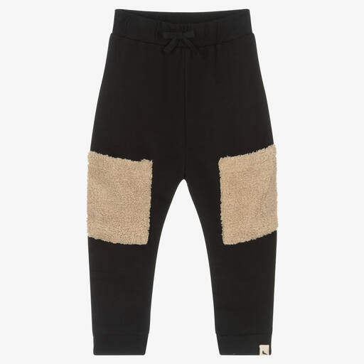 Turtledove London-Black Organic Cotton Joggers  | Childrensalon Outlet