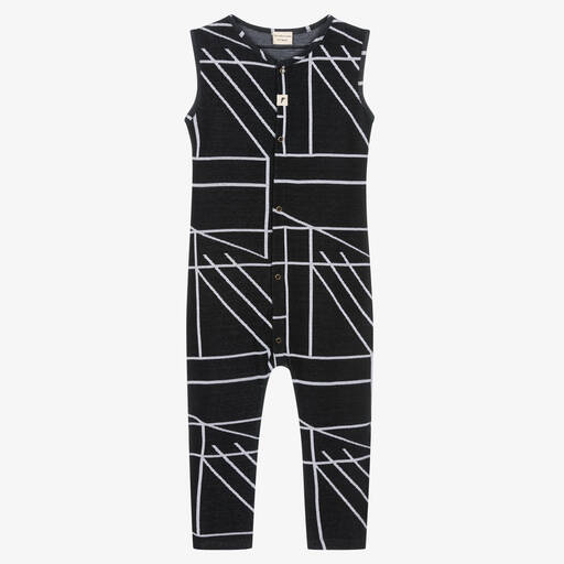 Turtledove London-Black & White Organic Cotton Jumpsuit | Childrensalon Outlet