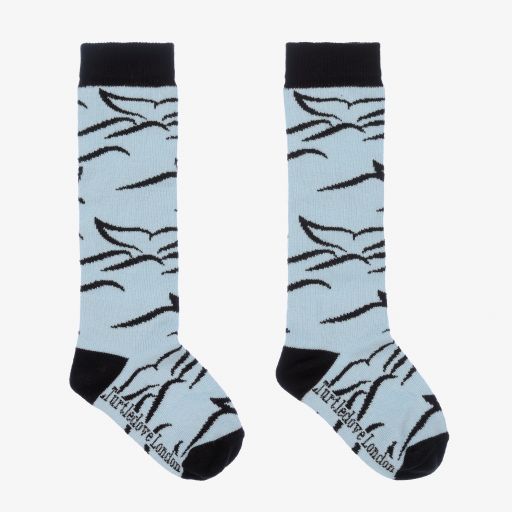 Turtledove London-Blue & Black Cotton Socks | Childrensalon Outlet