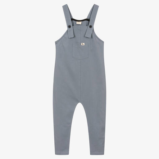 Turtledove London-Blue Organic Cotton Dungarees | Childrensalon Outlet