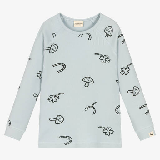 Turtledove London-Blue Organic Cotton Top | Childrensalon Outlet